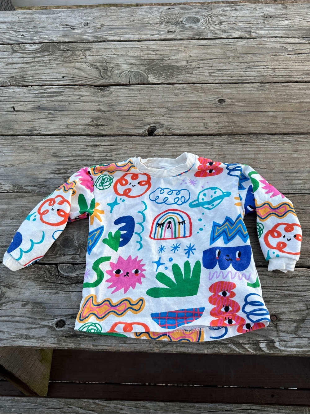 H&M x Liunic Kids Sweatshirt with Bright Multicolor Playful Prints size 18M